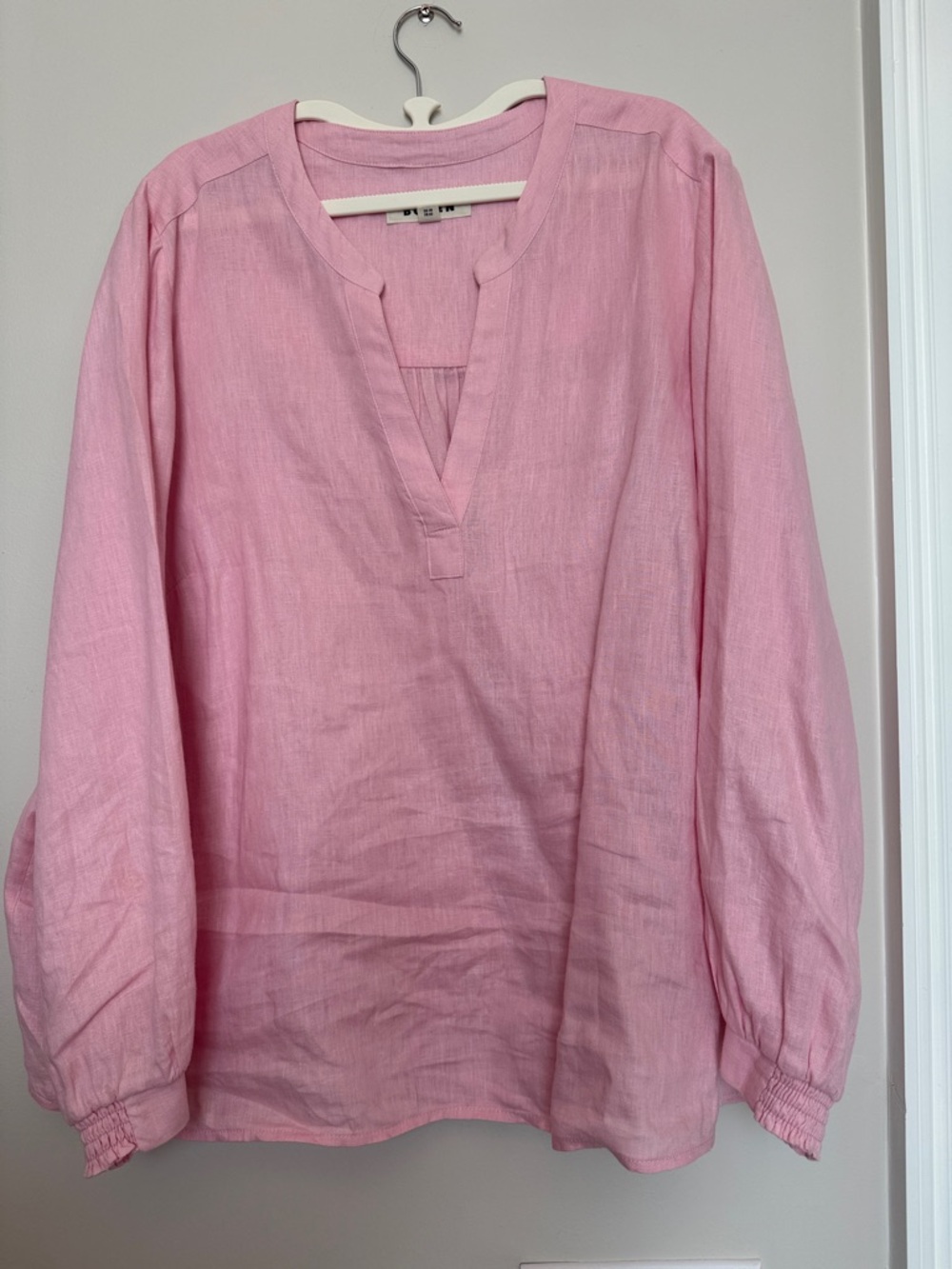 Boden Light Pink Split V-Neck Long-Sleeve Tunic